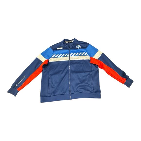 Puma BMW Jacket Men's 2XL Blue Full Zip Track Motorsport Racing Logo Active Car - Picture 1 of 8